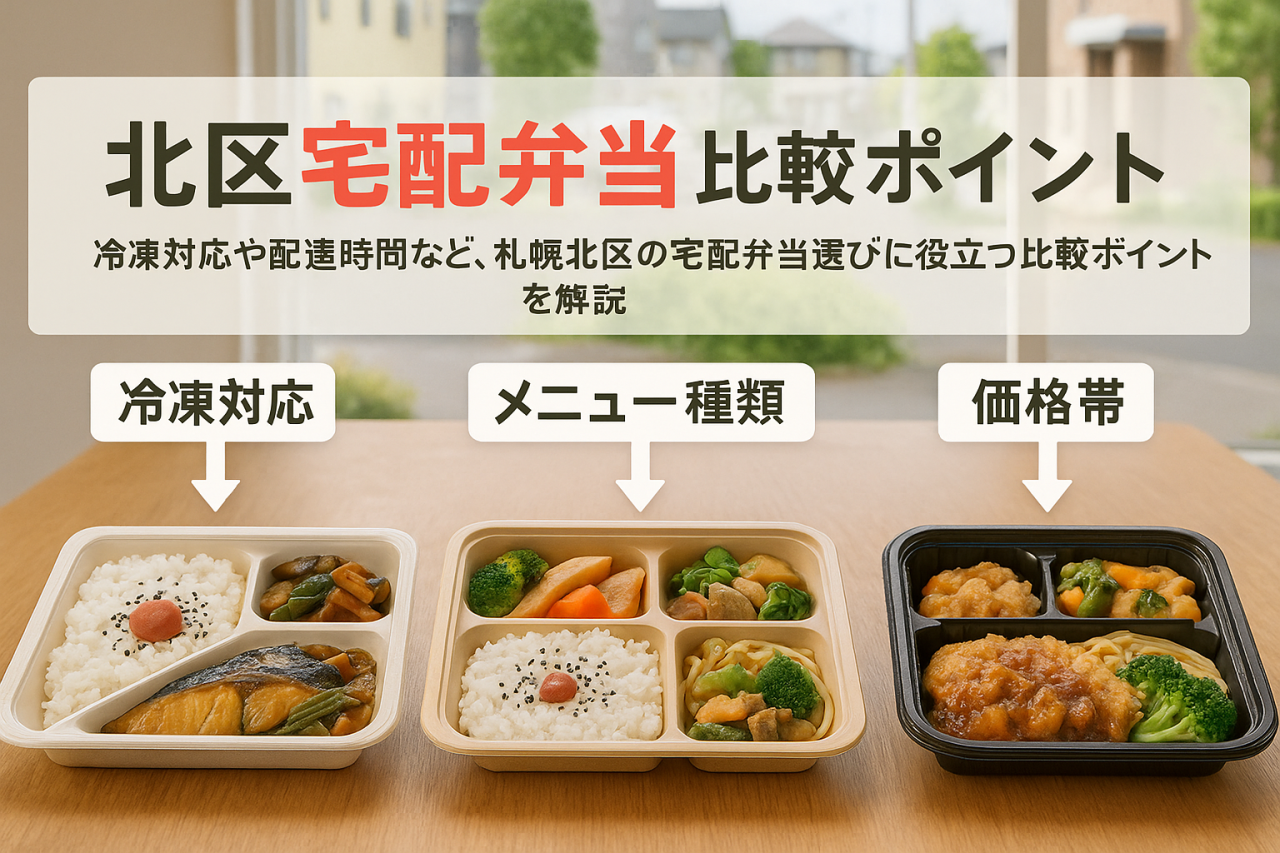 札幌市北区での宅配弁当で迷ったら？冷凍対応や配達時間で選ぶ比較ポイント
